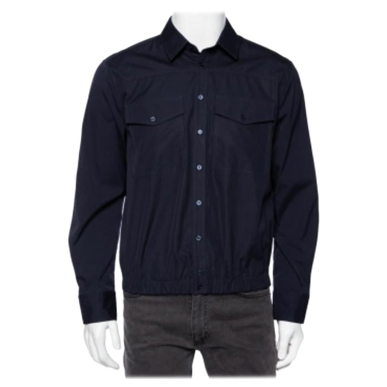Neil Barrett - Camicia in cotone blu navy dal taglio sciolto e con bottoni sul davanti M. I.