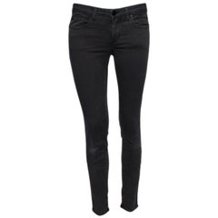 Versace Charcoal Grey Denim Stud Embellished Pocket Detailed Jeans S
