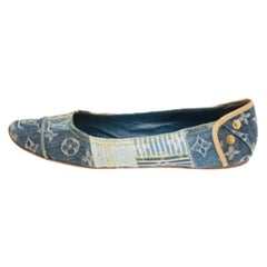 Louis Vuitton Blue Monogram Denim Ballet Flats Size 37