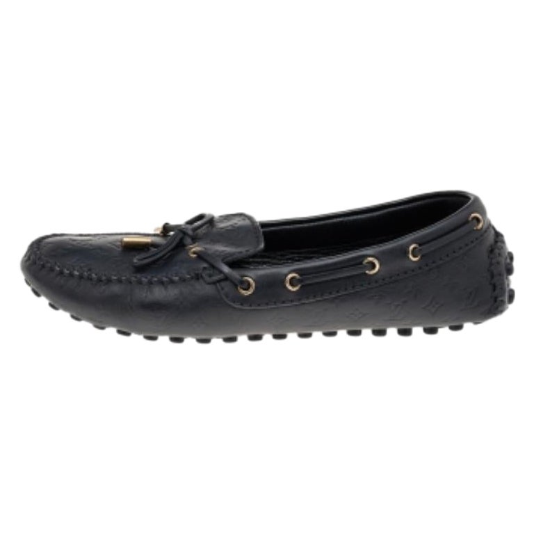 Empreinte Leder Gloria Loafers mit schwarzem Monogramm, Größe 38