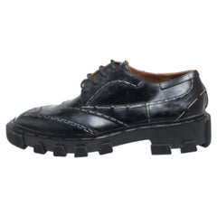 Derby de plataforma de cuero negro con pespunte Balenciaga Talla 38