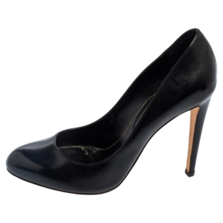 Sergio Rossi - Pumps in pelle nera con punta tonda - misura 39.5