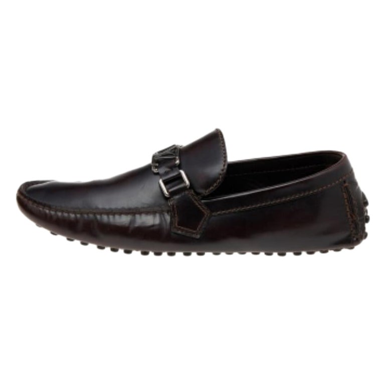 Louis Vuitton - Pelle Marrone Scuro Hockenheim Slip On Loafers Taglia 41