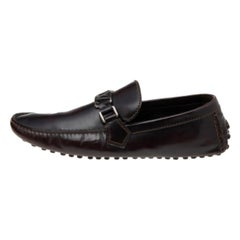 Louis Vuitton - Pelle Marrone Scuro Hockenheim Slip On Loafers Taglia 41