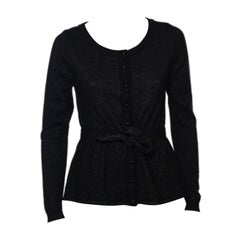 Moschino Cheap and Chic Black Lurex Knit Button Front Cardigan M