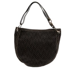 Hobo Pequeño de Nylon y Piel Marrón Aigner Signature