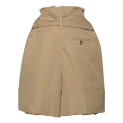 Alexander McQueen - Pantaloncini a vita alta in cotone beige con sacchetto di carta XS