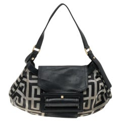 Givenchy - Sac à bandoulière en toile et cuir noir/gris caractéristique