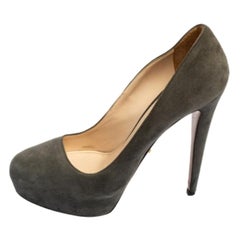 Prada Grey Suede Platform Pumps Size 40