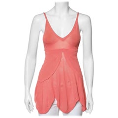 Sportmax - Top in maglia traforata rosa con sovrapposizione di lacci e laccioli S