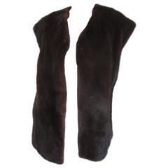 Vintage sleeveless brown mink fur vest