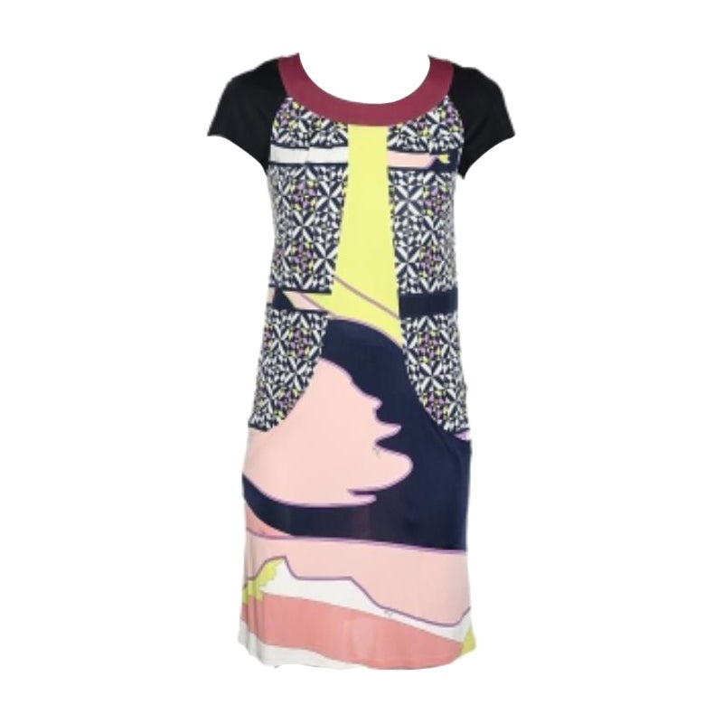 Emilio Pucci Vestido de punto estampado multicolor S