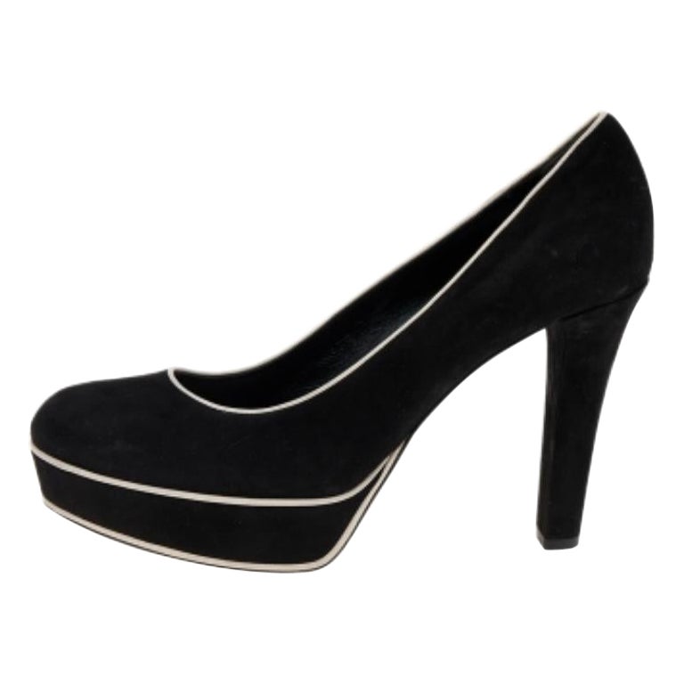 Gucci - Escarpins à plateforme Huston en daim noir - Taille 38,5