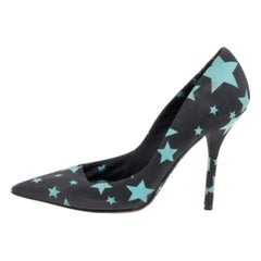 Dolce & Gabbana Black Star Print Fabric Pointed Toe Pumps Size 38
