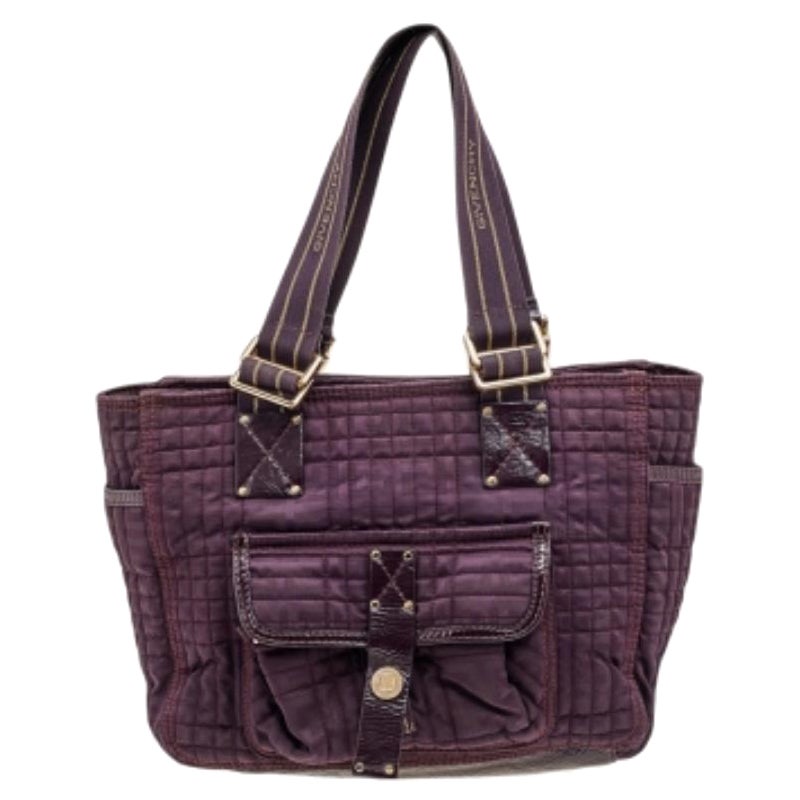 Givenchy Bolso de tela y charol púrpura de la firma