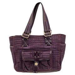 Tote firmata Givenchy in tessuto e pelle verniciata viola