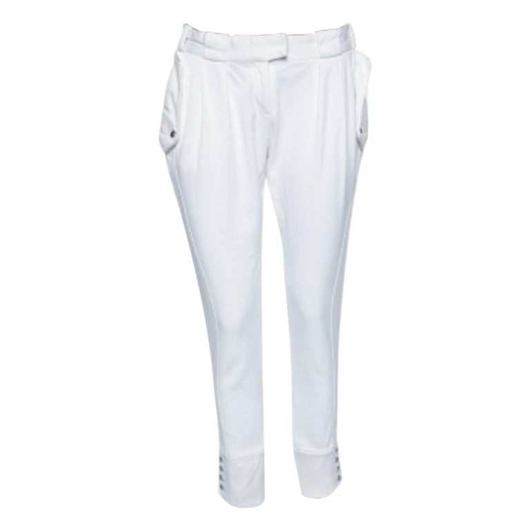 Just Cavalli Pantaloni in misto cotone con dettaglio sull'orlo a bottoni M.