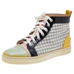 Christian Louboutin Leather and Tartan Louis Flat High Top Sneakers Size 40