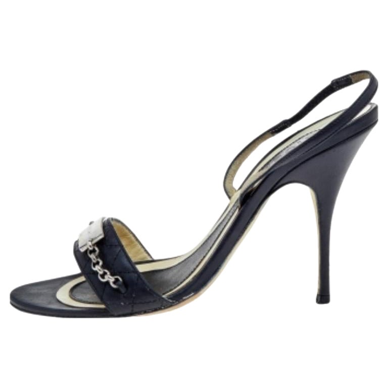 Givenchy Sandalias de piel negra con correa en el tobillo Talla 37 en venta