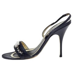 Givenchy Sandalias de piel negra con correa en el tobillo Talla 37