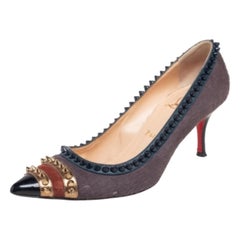 Christian Louboutin Pony Hair Malabar Hill Spiked Pointed Toe Pumps Size 37.5