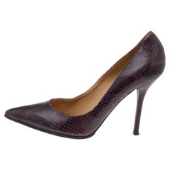 Dolce & Gabbana Dark Purple/Black Snakeskin Pointed Toe Pumps Size 40