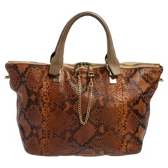 Chloe Tote Baylee in pelle e pitone marrone