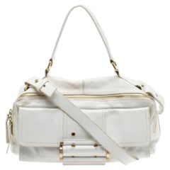 Givenchy - Sac en cuir blanc avec boucle sur le dessus et poignée Est-Ouest