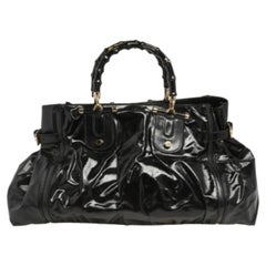 Cartera Gucci Dialux Pop Bamboo de piel y lona revestida negra