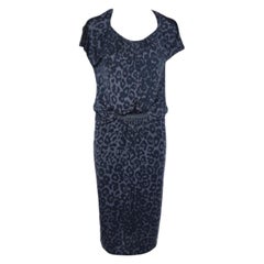 Giorgio Armani - Vestito in jersey di seta con stampa animalier, cut-out sul retro, dettagliato L