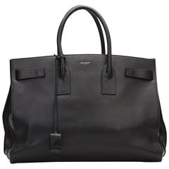 Used 2010s Saint Laurent Black Calfskin Large Sac De Jour