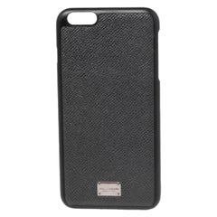 Dolce & Gabbana iPhone 7/8 Plus Etui aus schwarzem Leder