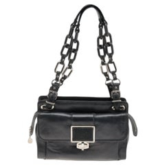 Borsa a tracolla Cherchega Midi in pelle e razze blu/nero di Balenciaga