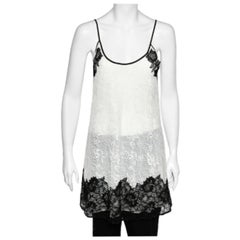 Oscar de la Renta Monochrome Lace Slip Dress M