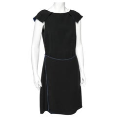 Giorgio Armani - Vestito a portafoglio in crepe di seta nero con rifiniture a contrasto - M. I.