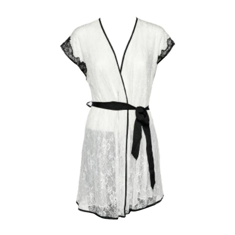 Oscar De La Renta Vestido de noche de encaje monocromo M
