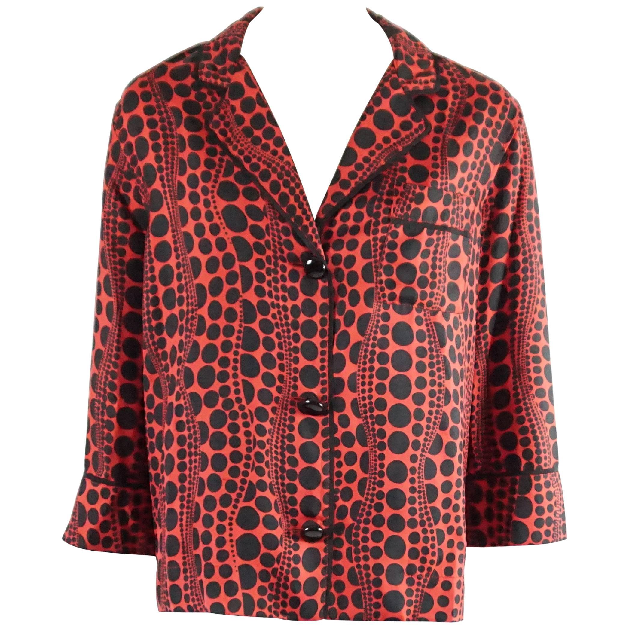 Louis Vuitton Yayoi Kusama Red and Black Printed Shirt - 36