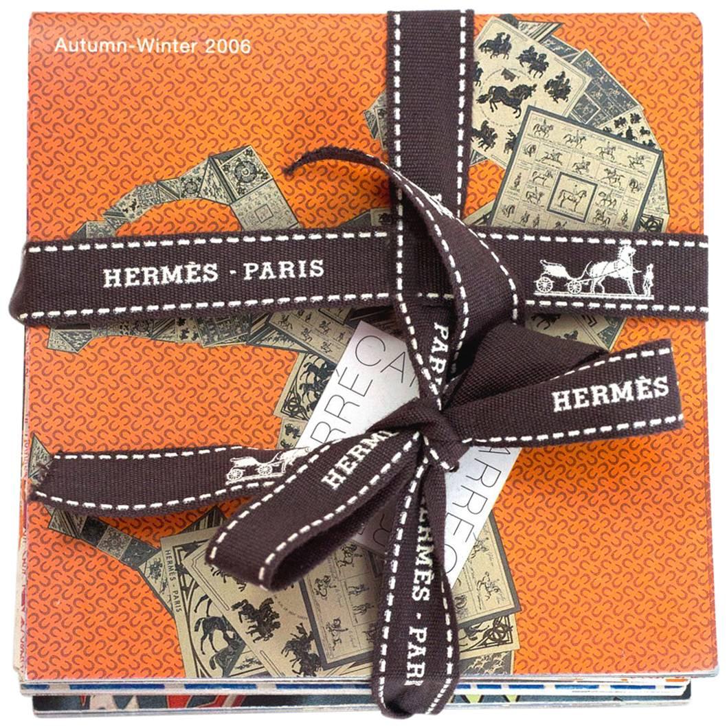 Hermes Set of Seven Scarf Booklets w. Shopping Bag