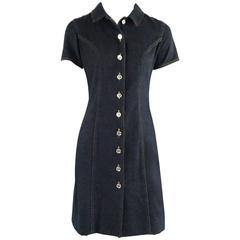 Chanel Denim Shortsleeve Button Front Dress - S