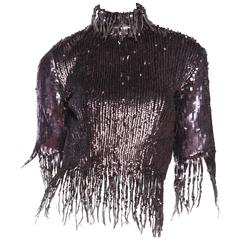 Jean Paul Gaultier Deconstructed Sequin Knit Top