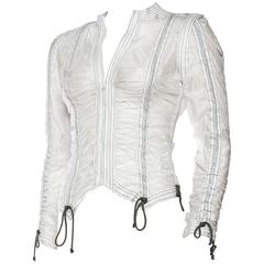 OMO Norma Kamali Sheer White Parachute Jacket