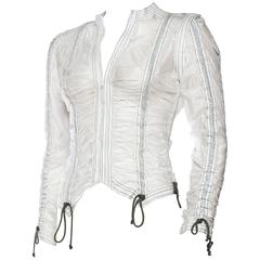 Vintage OMO Norma Kamali Sheer White Parachute Jacket