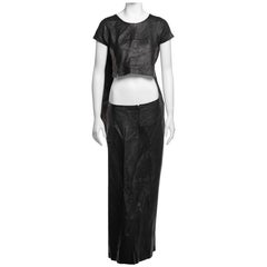 Junya Watanabe Black Patchwork Leather Maxi Dress, FW 1995