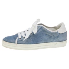 Tod's Baskets basses en daim bleu pailleté taille 36,5