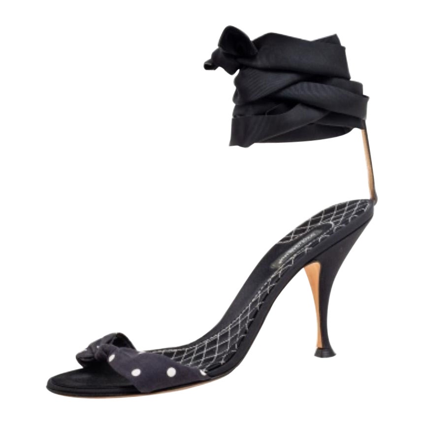 Dolce & Gabbana Blu/Nero Dot Dot Dot Dot alla Caviglia Taglia 40.5 in vendita
