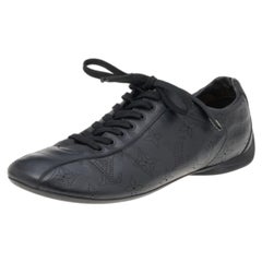 Louis Vuitton - Scarpe da Ginnastica Basse in Pelle Traforata Monogram Nera Taglia 38.5
