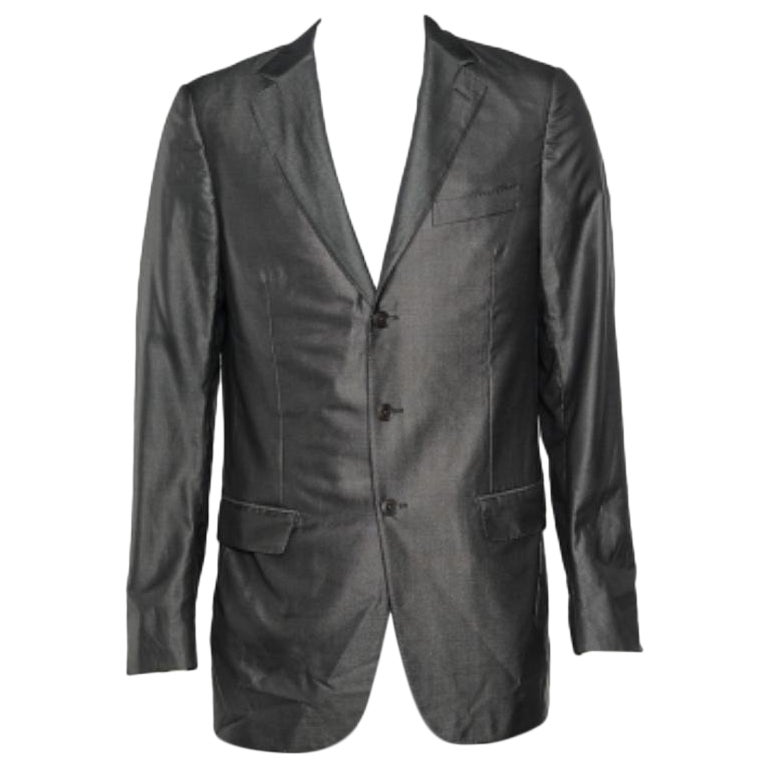 Ermenegildo Zegna Grauer Wollblazer aus Wolle L