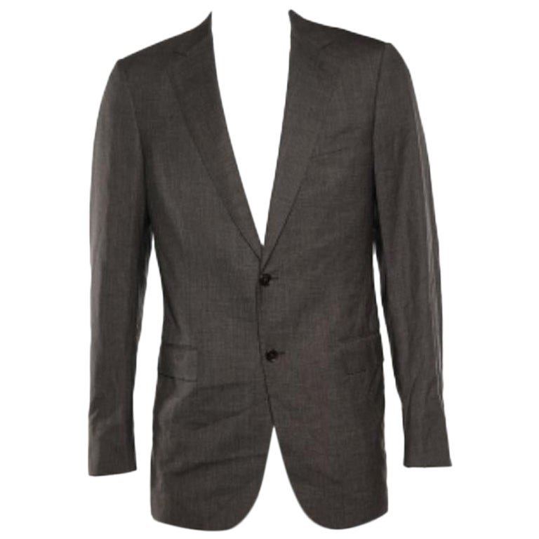 Ermenegildo Zegna Dunkelbrauner Wollblazer L