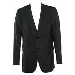 Ermenegildo Zegna Blazer in lana a righe tonali nere L.L.A.
