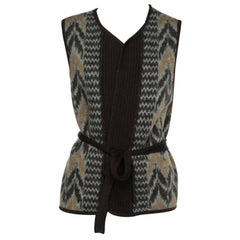 Kenzo Multicolor Wool Belted Open Front Cardigan XL